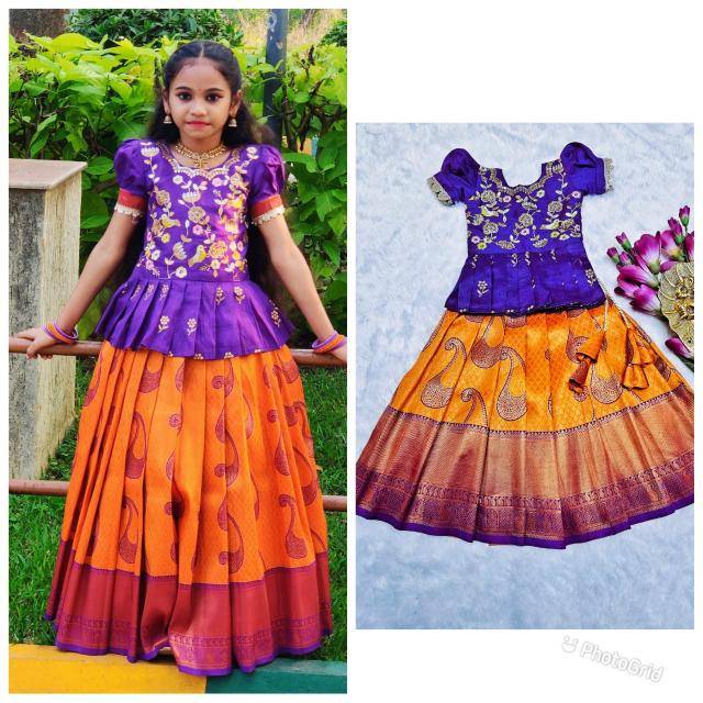 kids lehenga heavy silk Kids designer wear suppliers